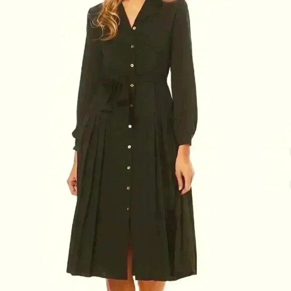 Sharagano Pleat Bottom Brown Dress - Picture 5 of 13